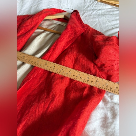 Coldwater Creek linen orange open blazer jacket size 10 - Picture 10 of 12